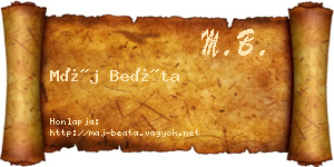 Máj Beáta névjegykártya