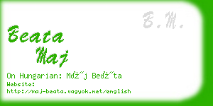 beata maj business card